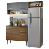 Cocina Integral 165cm con Encimera Marrón/Gris Emilly Madesa 08