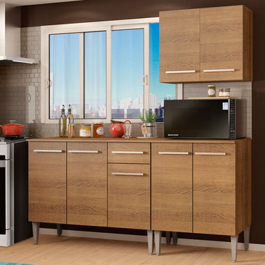 Cocina Compacta 169 cm Marrón Emilly Madesa