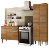 Cocina Compacta con Gabinete y Despensa Marrón Emilly Front