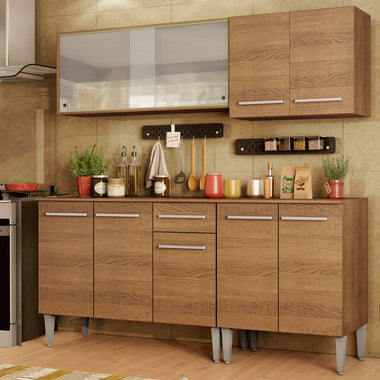 Cocina Compacta 169 cm Marrón Emilly Madesa