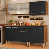 Cocina Compacta 169cm Marrón/Negro Emilly Box 03