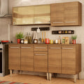 Cocina Compacta 169 cm 9 Puertas 1 Cajón Marrón Emilly Madesa 04