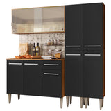 Cocina Integral 169cm Marrón/Negro Emilly Fly 05