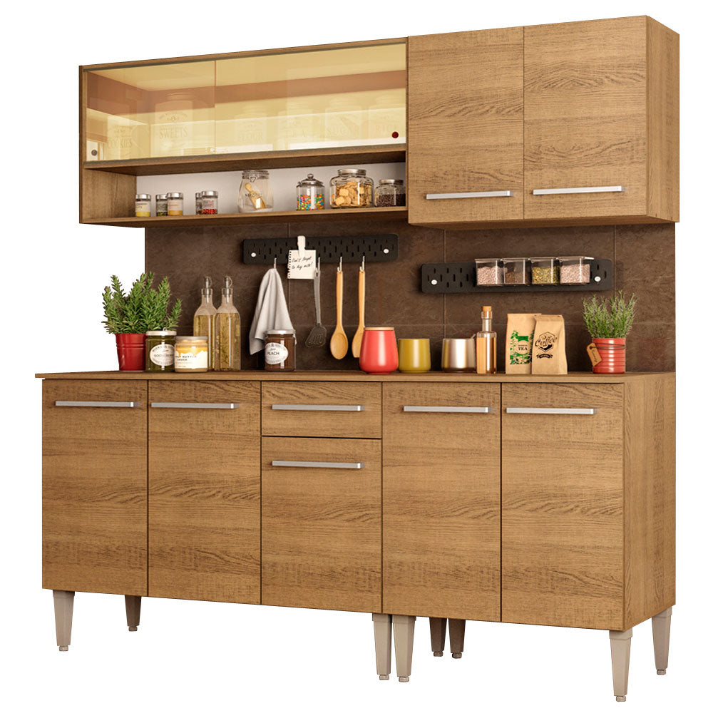 Cocina Compacta 169cm Marrón Emilly Dance 07