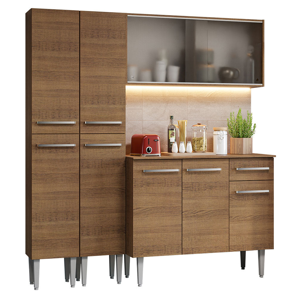Cocina Compacta 169cm Marrón Emilly 10