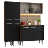 Cocina Compacta 169cm Marrón/Negro Emilly 10