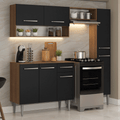Cocina Compacta 197 cm Marrón/Negro Emilly Madesa
