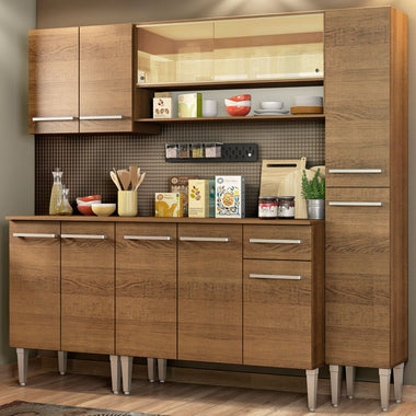 Cocina Compacta 201 cm Marrón Emilly Madesa