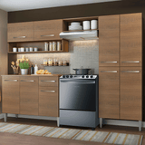 Cocina Integral 229cm sin Fregadero Marrón Emilly Pop 02