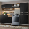 Cocina Compacta 229 cm Marrón/Negro Emilly Madesa