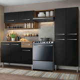 Cocina Integral 229cm Marrón/Negro Emilly Pop 02