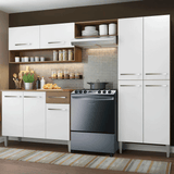 Cocina Integral 229cm sin Fregadero Marrón/Blanco Emilly Pop 02