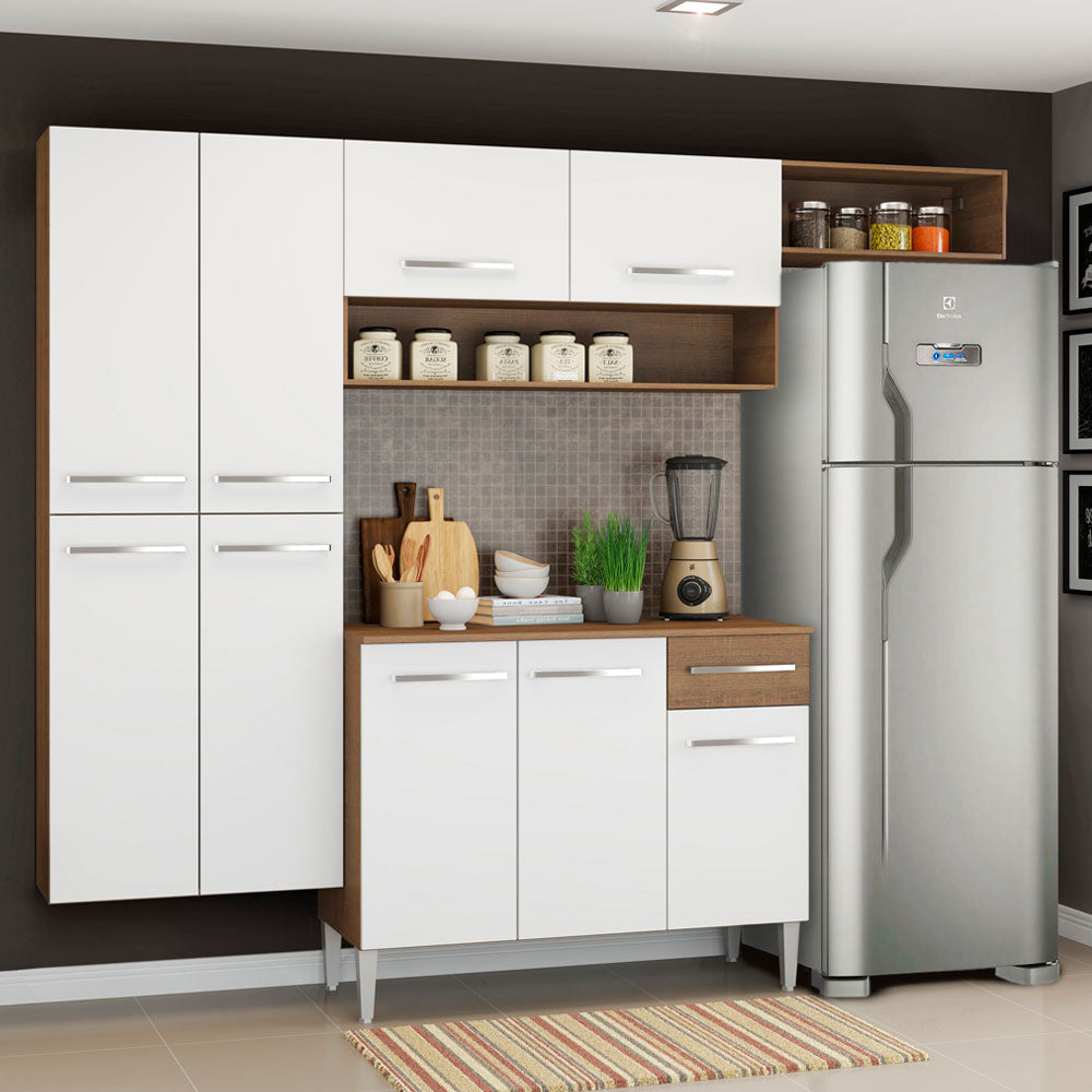 Cocina Integral 229cm Marrón/Blanco Emilly Fit 03