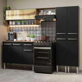 Cocina Integral 229cm Marrón/Negro Emilly 04