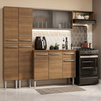 Cocina Compacta 229 cm Marrón Emilly Madesa