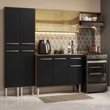 Cocina Integral 229cm Marrón/Negro Emilly 09