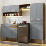 Cocina Integral 229cm con Fregadero Marrón/Gris Emilly 10