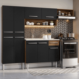 Cocina Integral 229cm con Fregadero Marrón/Negro Emilly 12