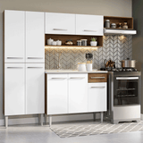 Cocina Integral 229cm con Fregadero Marrón/Blanco Emilly 12