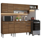 Cocina Compacta 229 cm Marrón Emilly Madesa