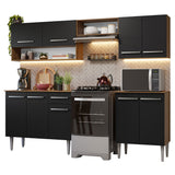 Cocina Compacta 229cm Marrón/Negro Emilly 15