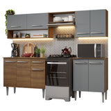 Cocina Compacta 229cm Marrón/Gris Emilly 15