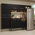 Cocina Compacta 229 cm Marrón/Negro Emilly Madesa