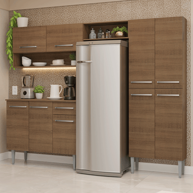 Cocina Compacta 229 cm Marrón Emilly Madesa