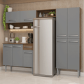 Cocina Compacta 229 cm Marrón/Gris Emilly Madesa