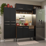 Cocina Integrale 229cm Marrón/Negro Emilly Madesa 18