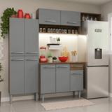 Cocina Integrale 229cm Marrón/Gris Emilly Madesa 18