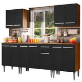 Cocina Integral 233cm Marrón/Negro Emilly King 01