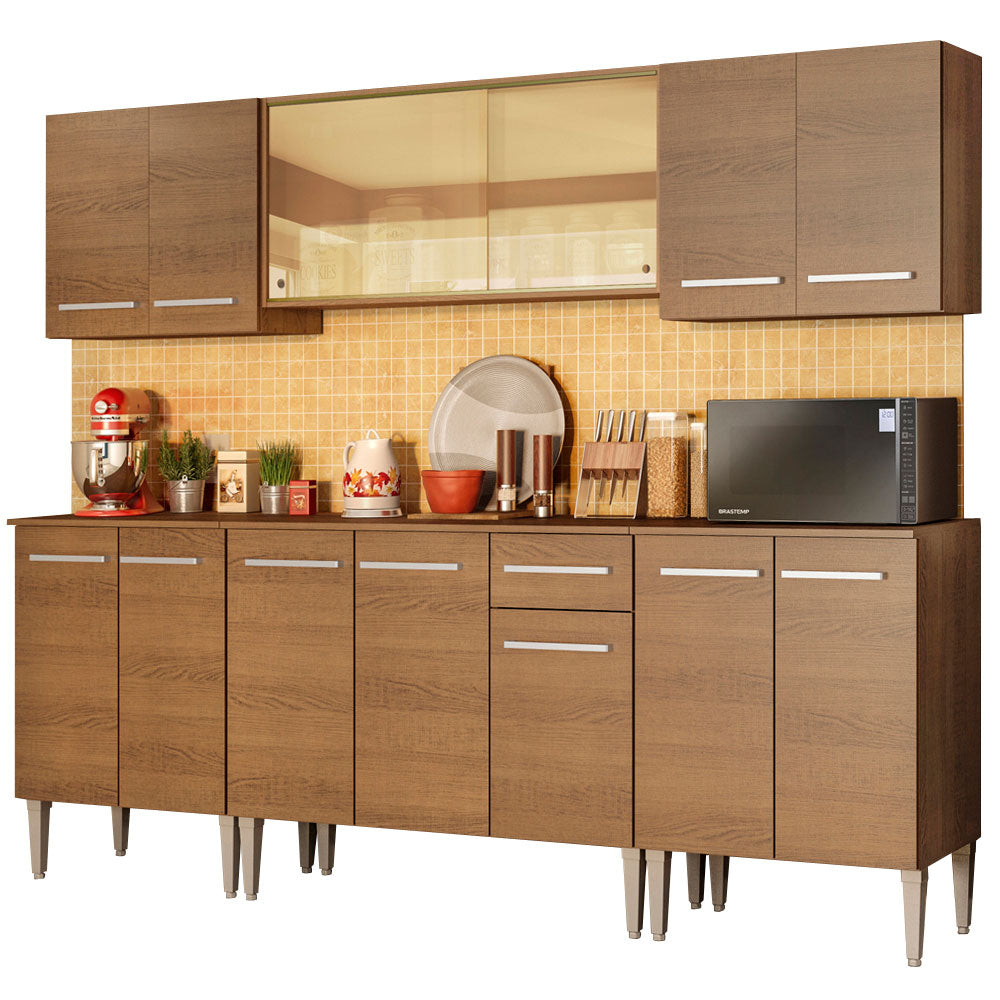 Cocina Integral 233cm Marrón Emilly Fire 03