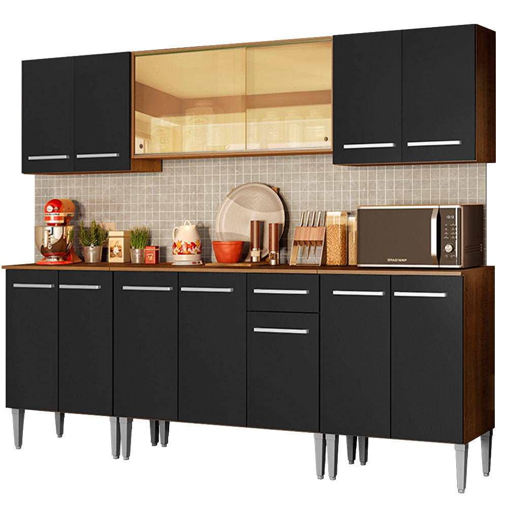 Cocina Integral 233cm Marrón/Negro Emilly 03