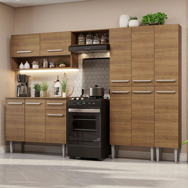 Cocina Integral 261 cm Marrón Emilly Madesa