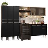 Cocina Integral 261cm Marrón/Negro Emilly 03