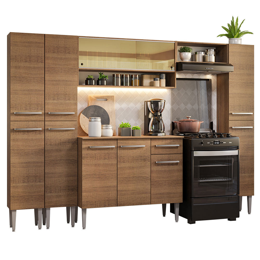 Cocina Integral 261cm Marrón Emilly 04