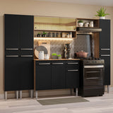 Cocina Integral 261cm Marrón/Negro Emilly 04