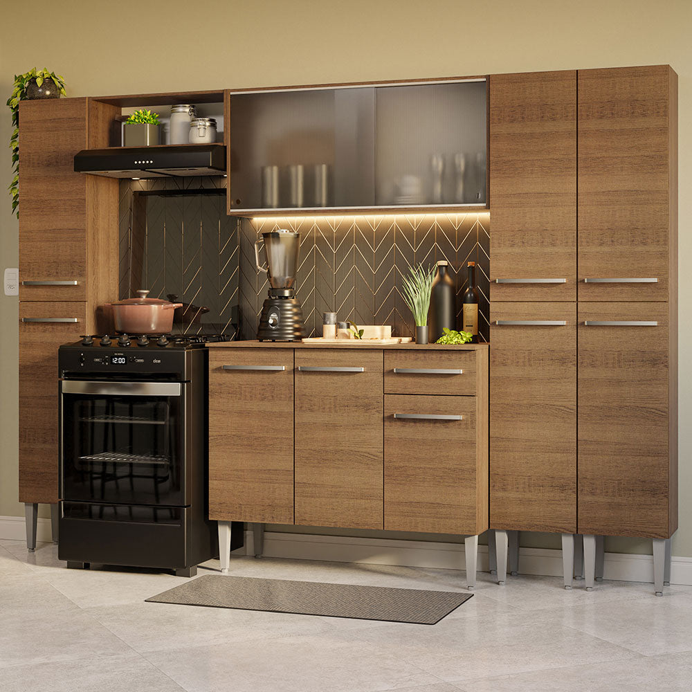 Cocina Integral 261cm Marrón Emilly 06