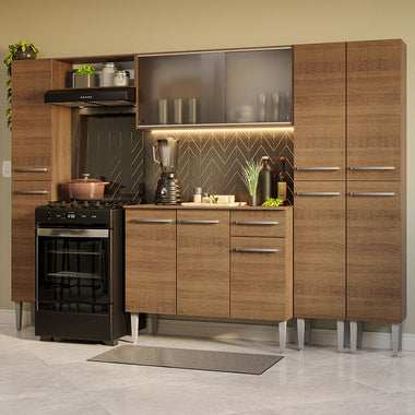 Cocina Integral 261 cm Marrón Emilly Madesa