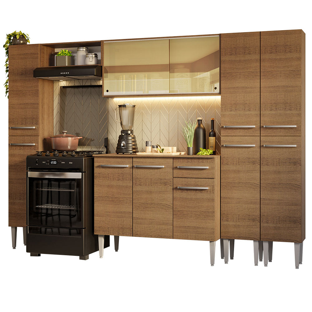 Cocina Integral 261cm Marrón Emilly 07