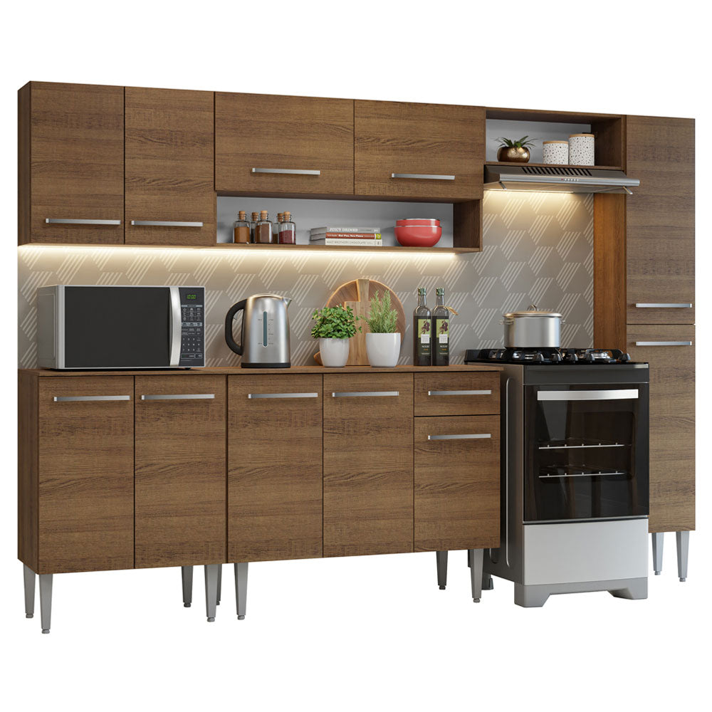 Cocina Integral 261 cm Marrón Emilly Madesa