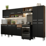 Cocina Integral 293cm Marrón/Negro Emilly 01