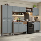 Cocina Integral 293 cm Marrón/Gris Emilly Madesa