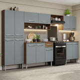 Cocina Integral 293cm Marrón/Gris Emilly 02
