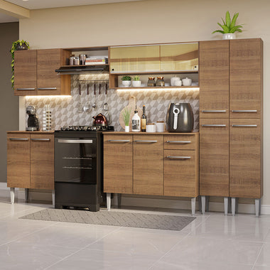 Cocina Integral 293 cm Marrón Emilly Madesa