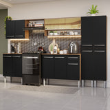 Cocina Integral 293cm Marrón/Negro Emilly 03