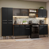 Cocina Integral 293cm Marrón/Negro Emilly 04