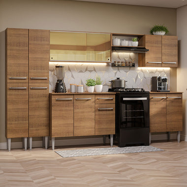 Cocina Integral 293 cm Marrón Emilly Madesa