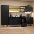 Cocina Integral 293 cm Marrón/Negro Emilly Madesa